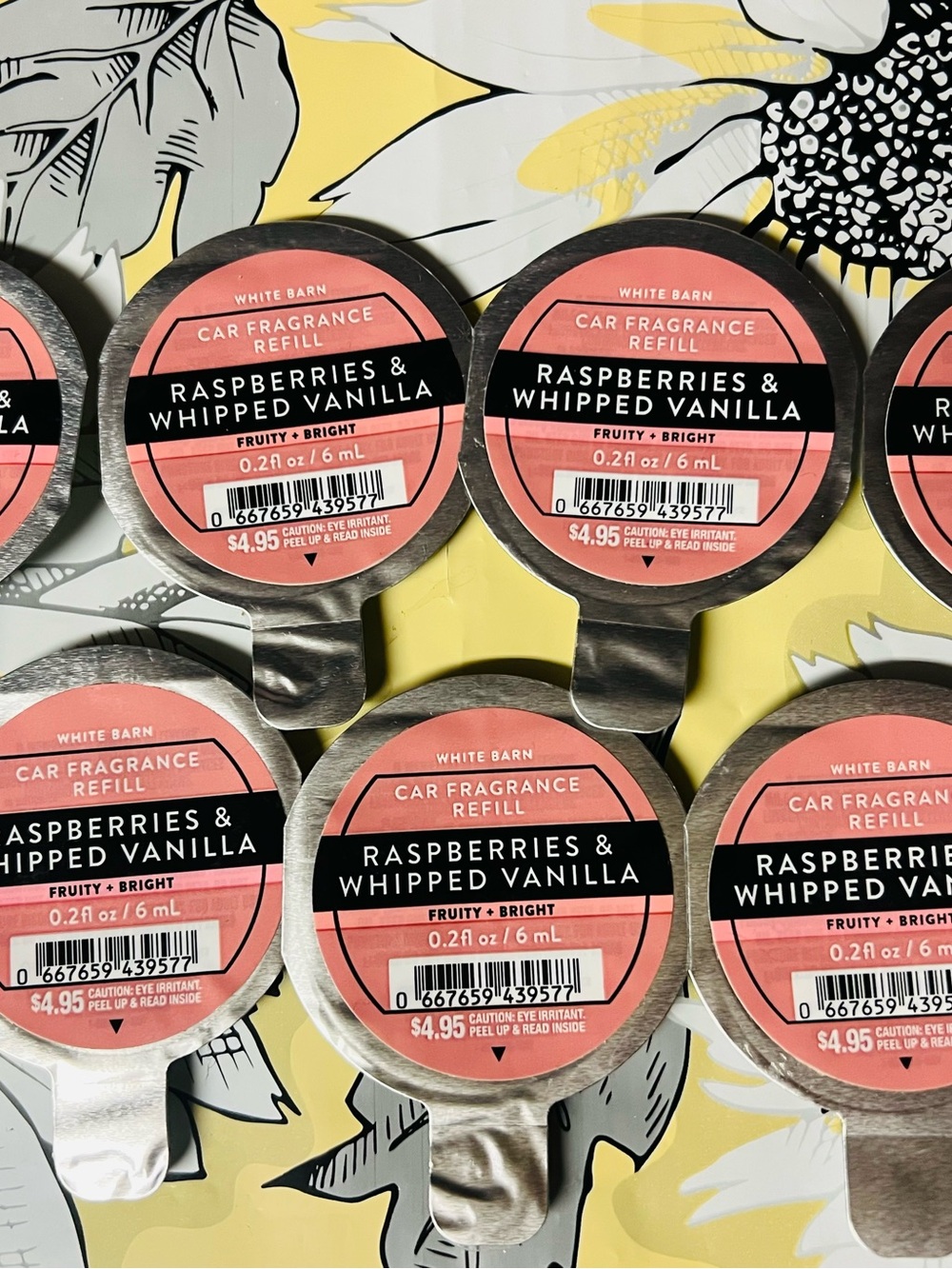7 Bath & Body Works RASPBERRY WHIPPED VANILLA Car Fragrance Refill Scentportable